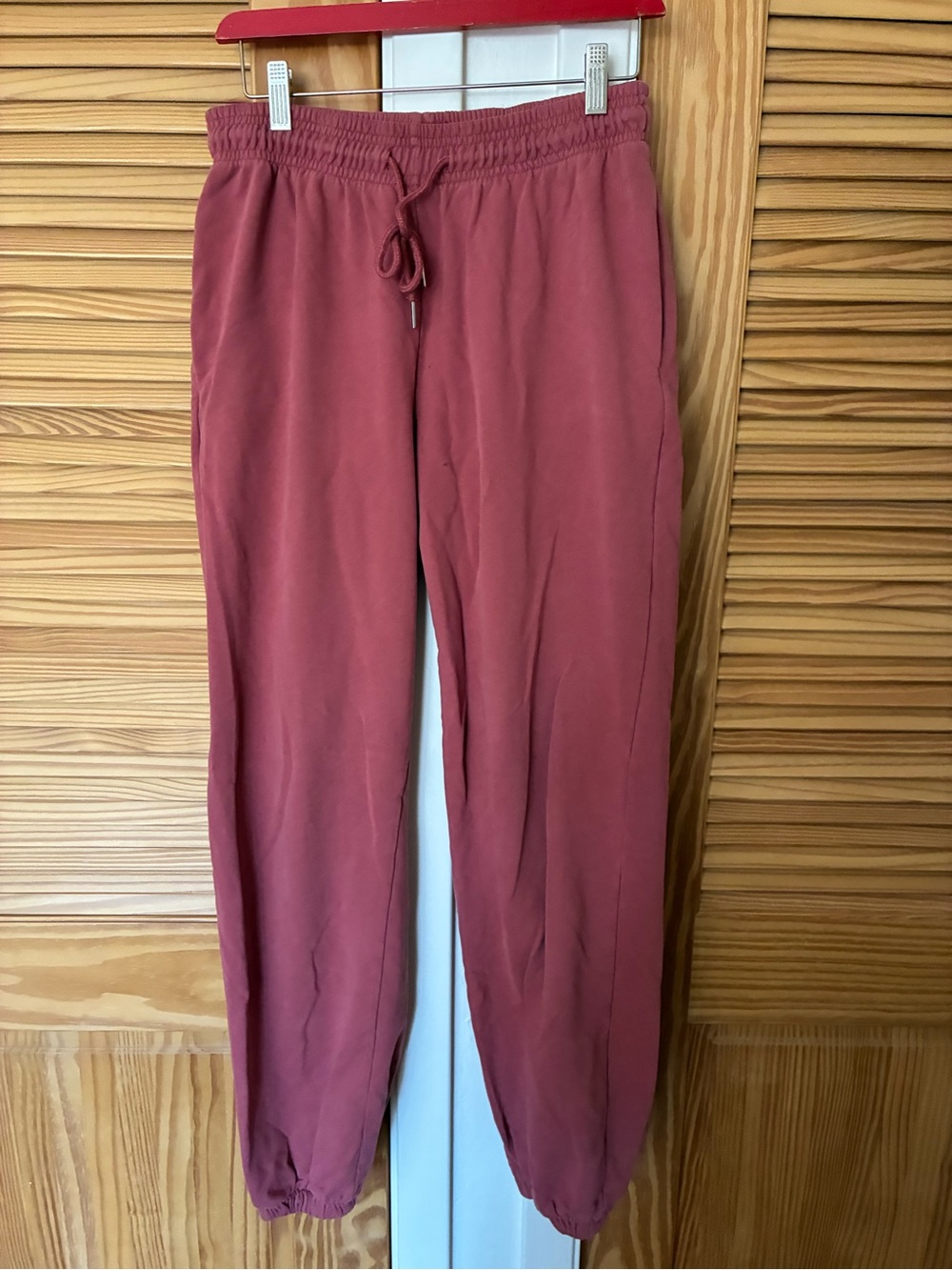 Dusty Rose Jogger Sweatpants - Comfortable Elastic Waist size medium